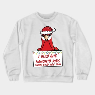 Only Bite Naughty Kids Scarlet Macaw Crewneck Sweatshirt